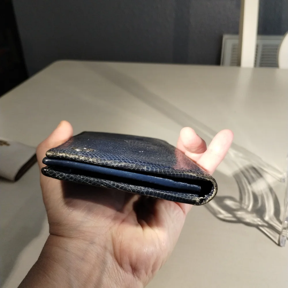 Authentic Blue Bvlgari Unisex Long Leather Wallet Made In Italy with COA